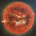 Orange Sun, with sunflares