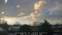 January 8, 2023 - Pretty clouds to end the day. (ThorntonWeather.cocm)