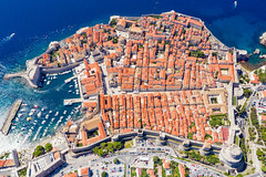 A view from above of the city wall of Dubrovnik, Croatia