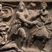 Roman sarcophagus with relief representing Achilles on Skyros, 4: detail of Odysseus and Diomedes with trumpeter