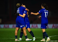 Chelsea celebrate Fran Kirby's goal