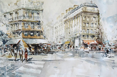 Paris 22 -watercolour 38 x 56 cm