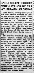 1950 - John Miller hit by Thomas Walter - Enquirer - 20 Apr 1950