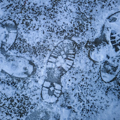 Snowy Icy Footprints 2