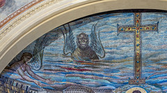 Winged lion representing St. Mark the Evangelist, Apse mosaic, Santa Pudenziana