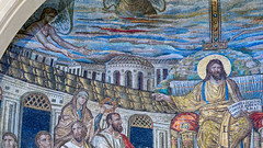 architecture of the heavenly Jerusalem (left), Apse mosaic, Santa Pudenziana