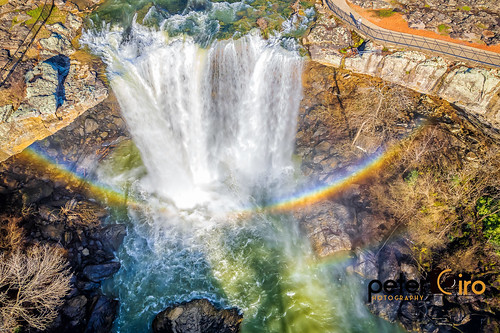 Noccacula Falls in Gadsen, Alabama with Rainbow