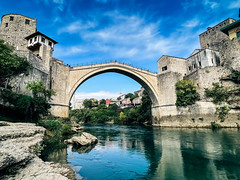 Mostar Old Bridge over the Neretva River - Stari Most Mostar - Mostar Bosnia and Herzegovina