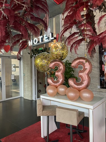 Foilballoon Number 33 Birthday Lobby NHOW Hotel Rotterdam