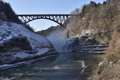 Upper falls on the Genesse river in Letchworth State Park New York