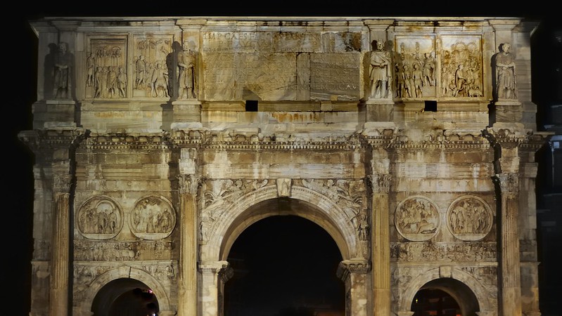 Arch of Constantine, 315 CE, Via Triumphalis, Rome..<br/>© <a href="https://flickr.com/people/11200205@N02" target="_blank" rel="nofollow">11200205@N02</a> (<a href="https://flickr.com/photo.gne?id=52713478731" target="_blank" rel="nofollow">Flickr</a>)
