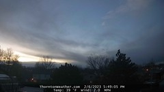 February 6, 2023 - Moody skies end the day. (ThorntonWeather.com)