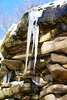 Icicles on the rock