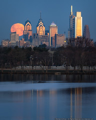 Moonset over Philadelphia