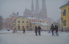 Uppsala, snow for a while......
