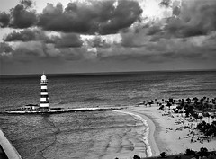The Lighthouse at Ocean Cay in Black and White