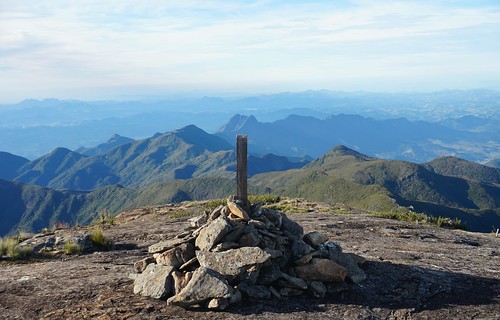 The Summit of Pico do Calçado (Shoe Peak) at 2,849 m (9,488 ft) MSL, Caparaó National Park, on the border of the municipalities of Ibitirama (Espírito Santo State) and Alto Caparaó (Minas Gerais State), Brazil.