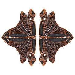 NHH-907-AC Dragonfly Hinge Plate in Antique Copper