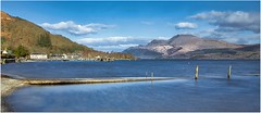 Loch Lomond, Luss Pier, and Ben Lomond. Scotland.