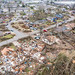 Aerial view of damage homes in Little Rock, AR after a tornado struck on March 31, 2023