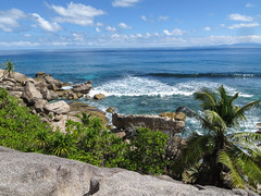 View from La Digue to south Mahé