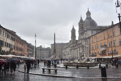 Piazza Navona in rain