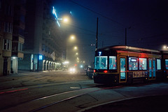 Tram and the fog