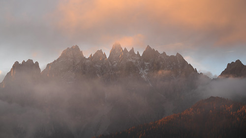 Sunrise Mist - Dolomites