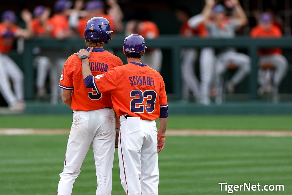 Clemson Baseball Photo of Jack Crighton and Nick Schnabel and Louisville