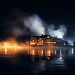 Smoke on the Water on Lake Geneva Montreux