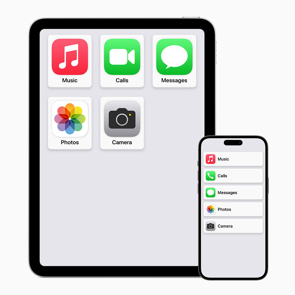 Apple-accessibility-Assistive-Access-iPad-iPhone-14-Pro-Max-Home-Screen