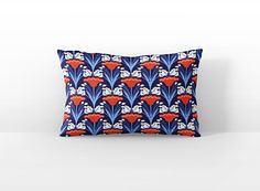 New! Summer 2023 Square Pillow With Mini Red, White And Blue Swiss Mountain Flowers Repeat Pattern. — Domestica | Indie Handmade Gifts