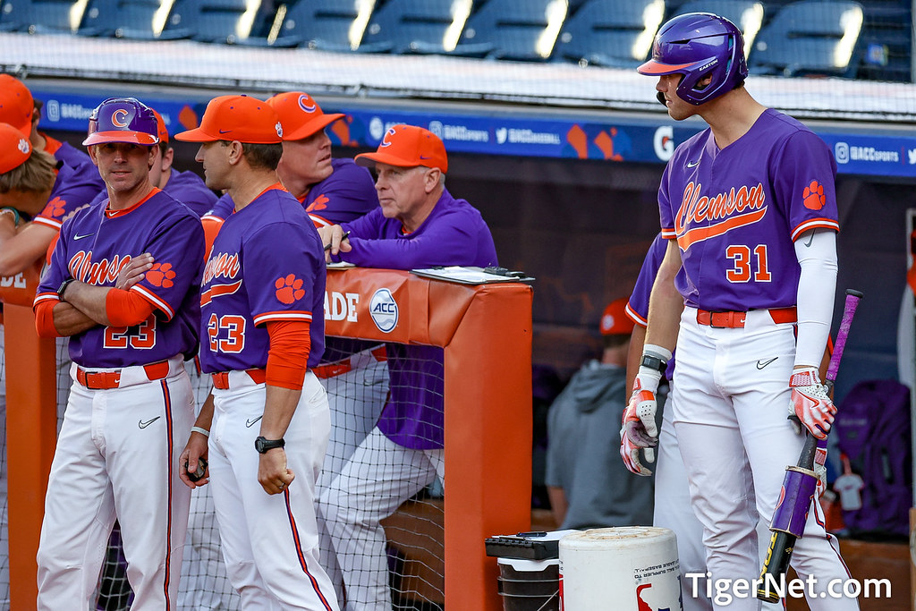 Clemson Baseball Photo of Caden Grice and Jack Leggett and Virginia Tech and acctournament