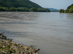 A wide view of the Danube River.