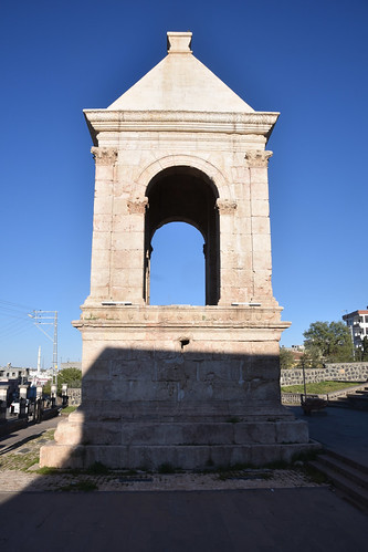 Elif Mausoleum, a Roman mausoleum located along the Samosata-Doliche road in Commagene with a tripartite construction consisting of a podium, aedicule and roof, dated to the late 2nd century AD, Elif, Turkey