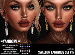 SL: Swallow earrings set v.5 dropped ears