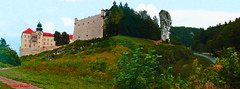 Pieskowa Skała Castle and rock formation, called the Club of Hercules.