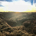 Two Guns Arizona panoramic view with sunet and clouds in Canyon Diablo