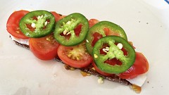 Bread with Tomatoes and Jalepeño