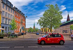 Copenhagen -  Frederikshoms - Nybrogade / Little red car