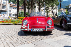 Red Porsche 356 Convertible at Oldtimer Classic Car Show in Schenna, Italy