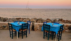 Tables besides the sea