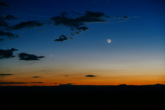 Venus, Mars, the Moon and Mercury in the Evening Sky
