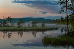 Värmland - Abends am Bjursjön