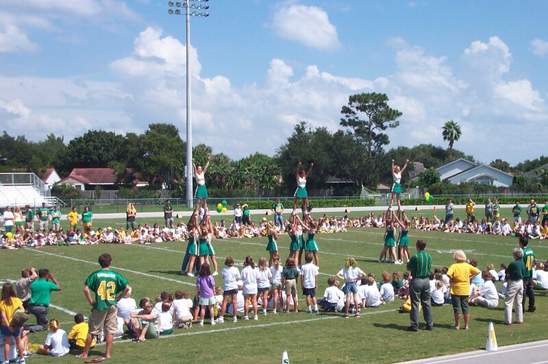 Cheerleaders on field