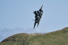 F15E strike eagle in Liberty livery, snapshot from the lower pull in at Bwlch, Mach loop, Wales, UK