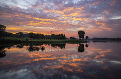 Fiery Clouds and Colourful Reflections at the Reservoir