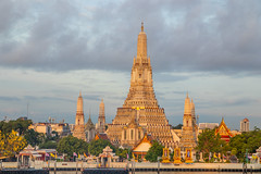 the first-class royal Thai Temple Wat Arun and the Chao Phraya River in Bangkok Thailand Southeast Asia