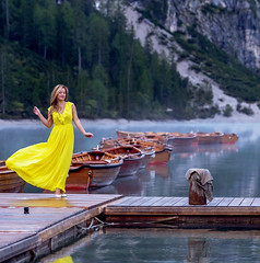 Fashion shoot at Lago Di Braies