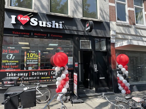 Ballonpilaar Breed Rond I Love Sushi Nieuwe Binnenweg Rotterdam